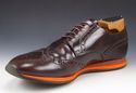 PRADA sz 9.5 PATENT LEATHER WINGTIP SNEAKERS 2EE11