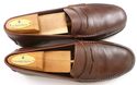 TODS sz 7.5 LEATHER MOCCASIN TOE STRAP LOAFERS MEN