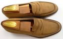 FERRAGAMO sz 8 NUBUCK LEATHER STRAP LOAFERS PUE282