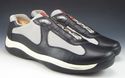 PRADA sz 9 LEATHER & NYLON MESH SNEAKERS PS0906 ME