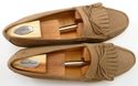 FERRAGAMO sz 11 NUBUCK MOCCASIN TOE KILTIE LOAFER 