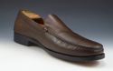 TOD'S size 12 LEATHER APRON TOE LOAFERS MENS DARK 