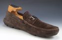 PRADA sz 6 SUEDE LOGO PLATE DRIVING MOCCASINS 2D12