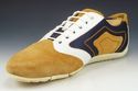 FERRAGAMO sz 7 EE SUEDE  & NYLON SNEAKERS MENS BRO