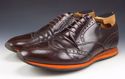 PRADA sz 9.5 PATENT LEATHER WINGTIP SNEAKERS 2EE11