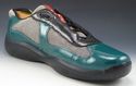 PRADA sz 9.5 PATENT & MESH SNEAKERS PS0906 MENS TU