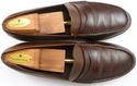 TOD'S sz 9 LEATHER STRAP LOAFERS MENS BROWN fits U