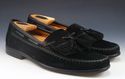 FERRAGAMO sz 8 SAMSON SUEDE TASSEL & KILT LOAFERS 