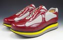 PRADA sz 7 PATENT LEATHER DOUBLE SOLE SNEAKERS 4E2