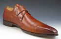 MAGNANNI sz 12 BURNISHED LEATHER MONK STRAPS 14957