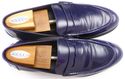 GUCCI sz 10 LEATHER COLLEGE STRAP LOAFERS 247495 M