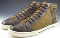 LOUIS VUITTON sz 7 SUEDE HIGH TOP "LV" SNEAKERS GO