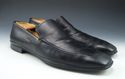 PRADA sz 9.5 LEATHER APRON TOE LOAFER 1578 MENS BL