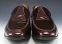 GUCCI sz 9 PATENT LEATHER APRON TOE LOAFERS 170340