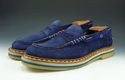 GRAZIANO MAZZA sz 44 SUEDE PENNY STRAP LOAFERS MEN