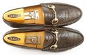 GUCCI sz 6.5 PYTHON HORSE BIT LOAFERS 155182 MENS 