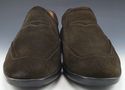 TOD'S sz 7 SUEDE APRON TOE LOAFERS MENS DARK BROWN