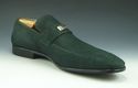 New - GUCCI sz 8 SUEDE LOGO PLATE LOAFERS 247494 M