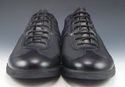 PRADA sz 5 LEATHER & CANVAS LACE UP SNEAKERS 4E159