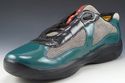 PRADA sz 9.5 PATENT & MESH SNEAKERS PS0906 MENS TU