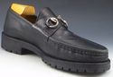 GUCCI sz 7 LEATHER LUG SOLE BIT LOAFERS 016343 MEN