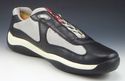 PRADA sz 9 LEATHER & NYLON MESH SNEAKERS PS0906 ME