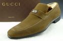 New - GUCCI sz 7 TEXTURED SUEDE PLATE LOAFERS 2474