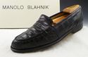 MANOLO BLAHNIK sz 7.5 AMBRA ALLIGATOR LOAFERS MENS