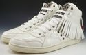 GUCCI sz 10.5 LEATHER HIGH TOP FRINGE SNEAKER 2150