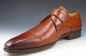 MAGNANNI sz 12 BURNISHED LEATHER MONK STRAPS 14957