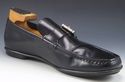 PRADA sz 8.5 LEATHER STRAP & BUCKLE LOAFERS 0707 M