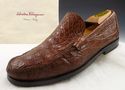 FERRAGAMO sz 7.5 EE CROCODILE LOAFER MS21451 MENS 