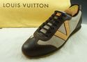 LOUIS VUITTON sz 6.5 LEATHER & CANVAS SNEAKERS LI1