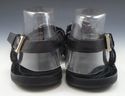 PRADA sz 10 LEATHER STRAP w/ LOGO PLATE SANDALS 2Y