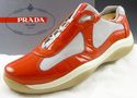 PRADA sz 8 PATENT LEATHER & NYLON MESH SNEAKERS PS