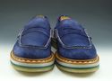 GRAZIANO MAZZA sz 44 SUEDE PENNY STRAP LOAFERS MEN