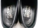 FERRAGAMO sz 8 EE LEATHER APRON TOE LOAFER VF20459