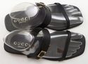 GUCCI sz 10.5 LEATHER STRAP SLIDE SANDALS 1161116 