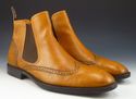 FABI sz 42 LEATHER WINGTIP CHELSEA ANKLE BOOTS MEN