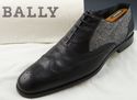 BALLY sz 9 MOLTON LEATHER & FABRIC WINGTIP OXFORDS