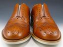 FERRAGAMO sz 8 RICHIE WINGTIP LACE LESS OXFORDS ME