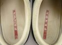 PRADA sz 8.5 LEATHER & NYLON LACE UP SNEAKERS 4E20