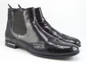 PRADA sz 7 LEATHER WINGTIP CHELSEA BOOTS 2TA014 ME