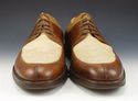 FERRAGAMO sz 10 EE LEATHER SPLIT TOE OXFORDS MENS 