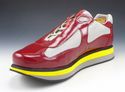 PRADA sz 7 PATENT LEATHER DOUBLE SOLE SNEAKERS 4E2