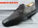 PRADA sz 7 LEATHER BICYCLE TOE OXFORD 4E1569 MENS 