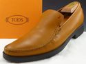 TODS sz 11 LEATHER MOCCASIN TOE LOAFERS MENS LIGHT