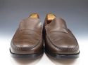 TOD'S size 12 LEATHER APRON TOE LOAFERS MENS DARK 