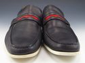 GUCCI sz 9 LEATHER STRAP DECK LOAFERS 170302 MENS 