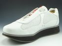 PRADA sz 8.5 LEATHER DOUBLE SOLE SNEAKERS 4E2352 M